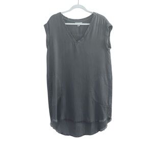 Cloth & Stone Women's Charcoal Sleeveless V-Neck Shift Dress Size MP